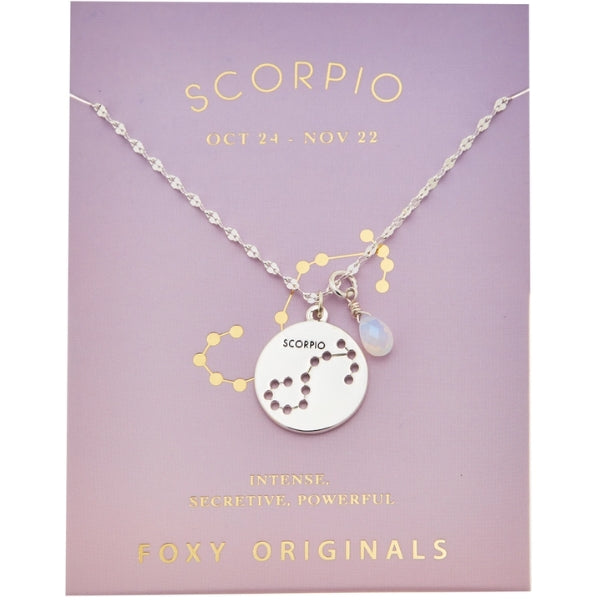 Stargazer Astrology Charm Necklace - Silver