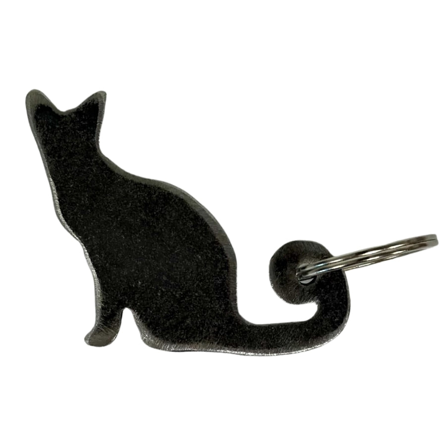 Porte-clés en acier - Chat