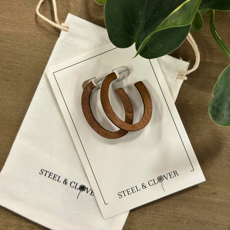 Clayhurst Wooden Hoop Earrings