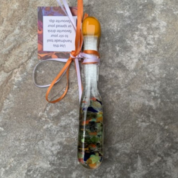 Bâtonnet/épandeur en verre fondu - Mardi Gras