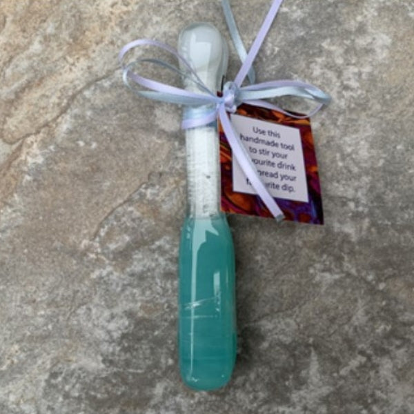 Bâtonnet/épandeur en verre fondu - Turquoise