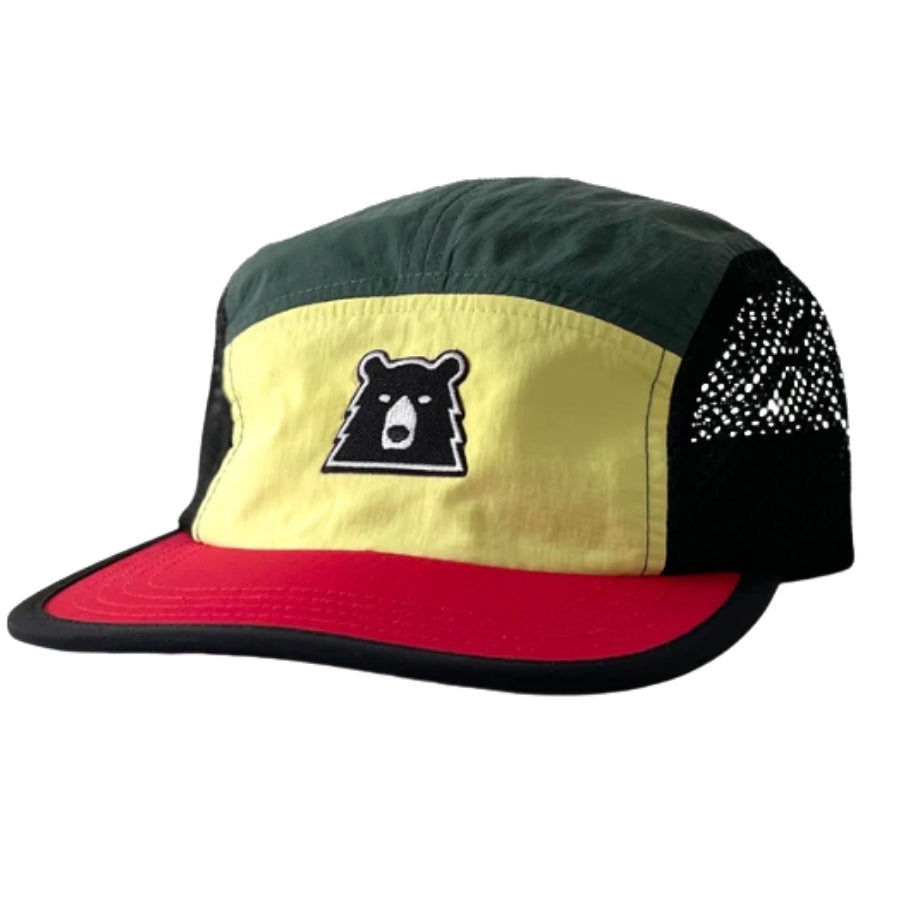 Surf Mesh Hat - Green/Yellow/Red with Lil Black Bear