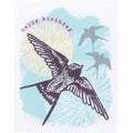 Swallows Happy Birthday Linocut Card