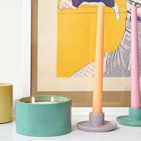 Round Concrete Candlestick Holder