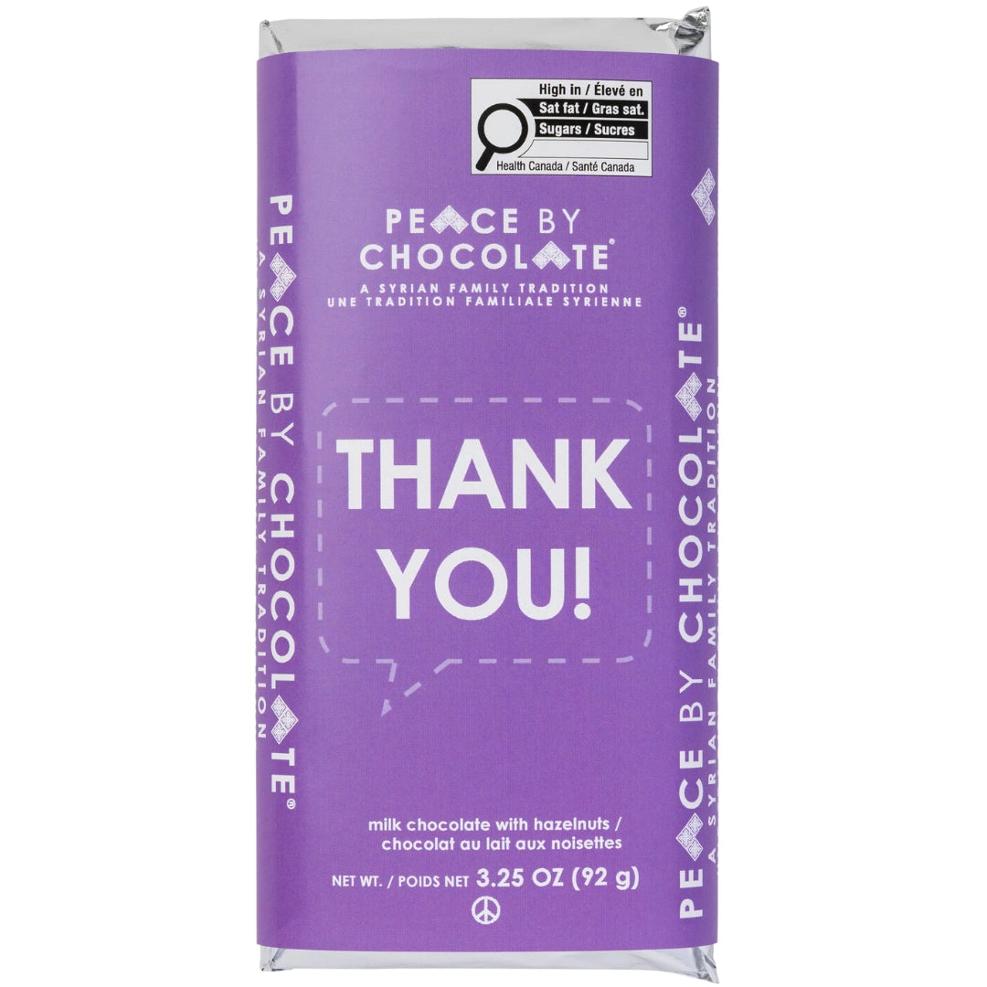 Thank You Milk Chocolate w/ Hazelnuts Bar (Purple)