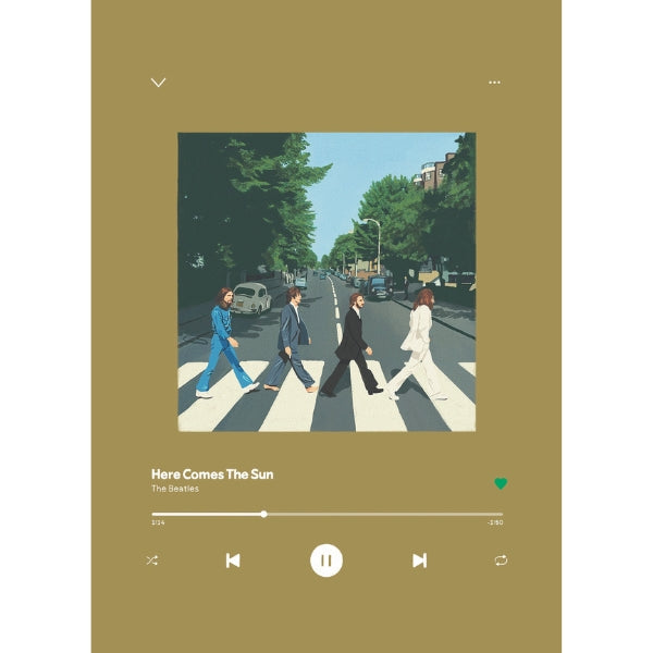 Impression d'art de chanson : The Beatles Here Comes The Sun (5" x 7")