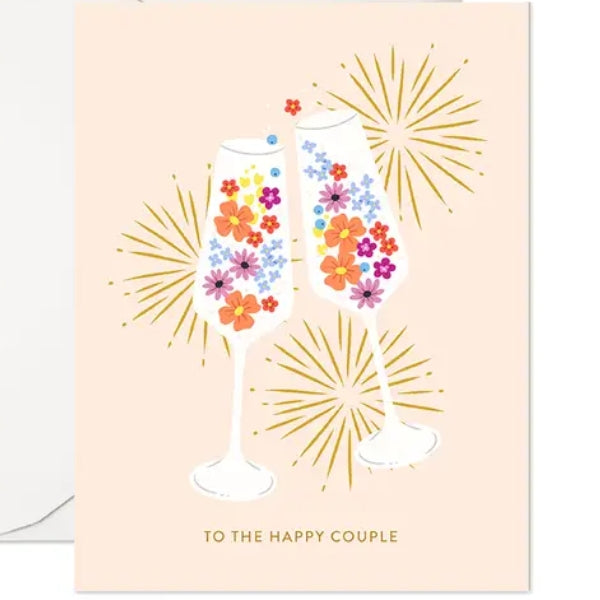 To The Happy Couple Champagne Wedding Card
