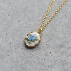 Vintage Floral Necklace - Blue
