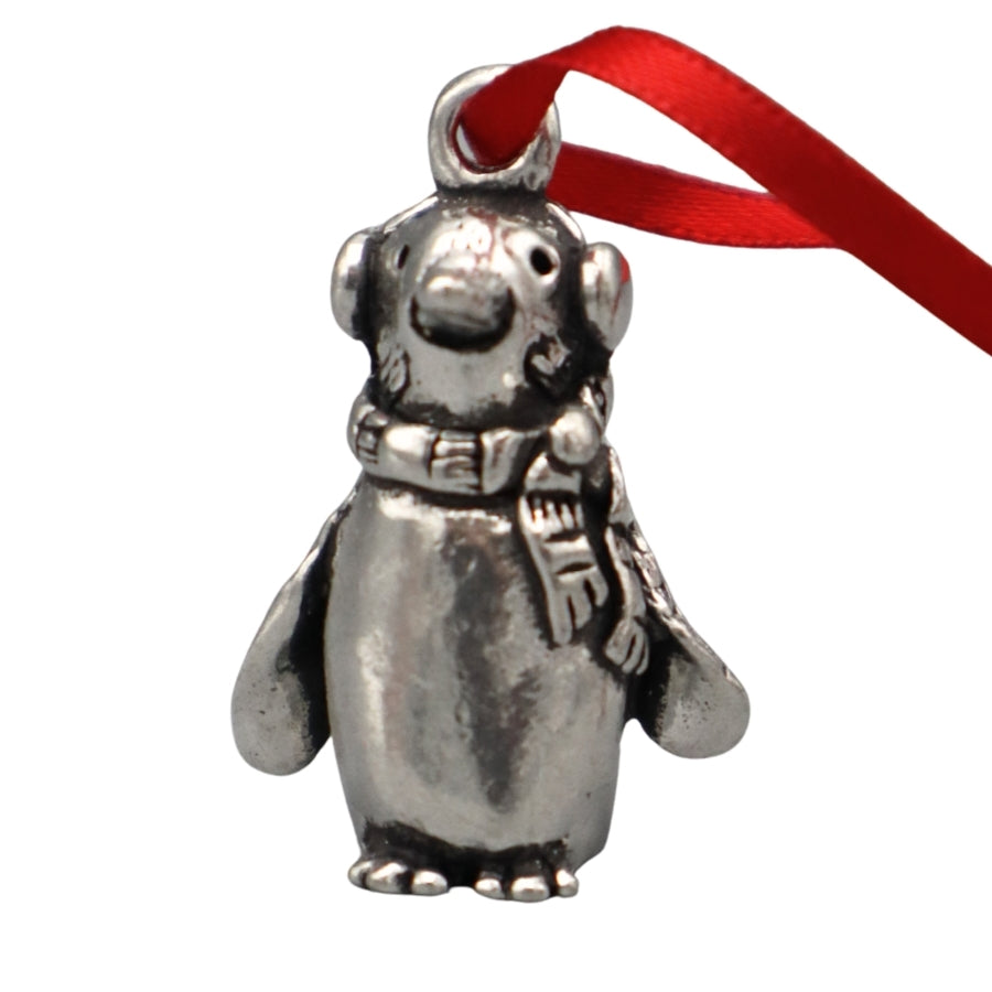 Wee Pewter Ornament - Penguin