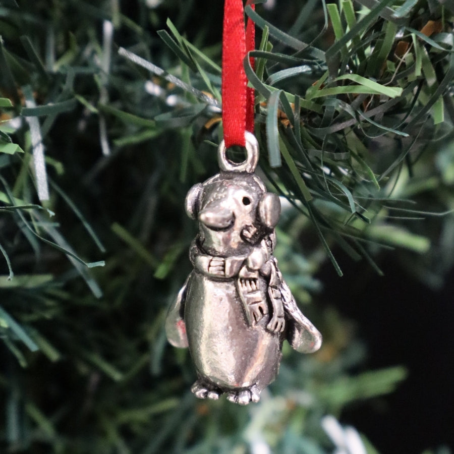 Wee Pewter Ornament - Penguin