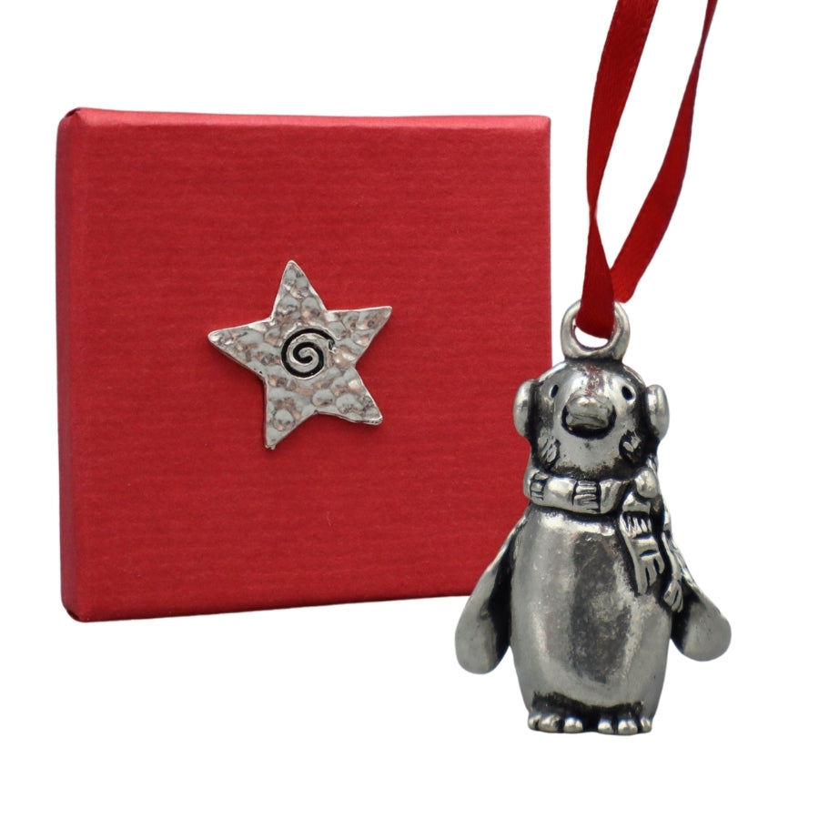 Wee Pewter Ornament - Penguin