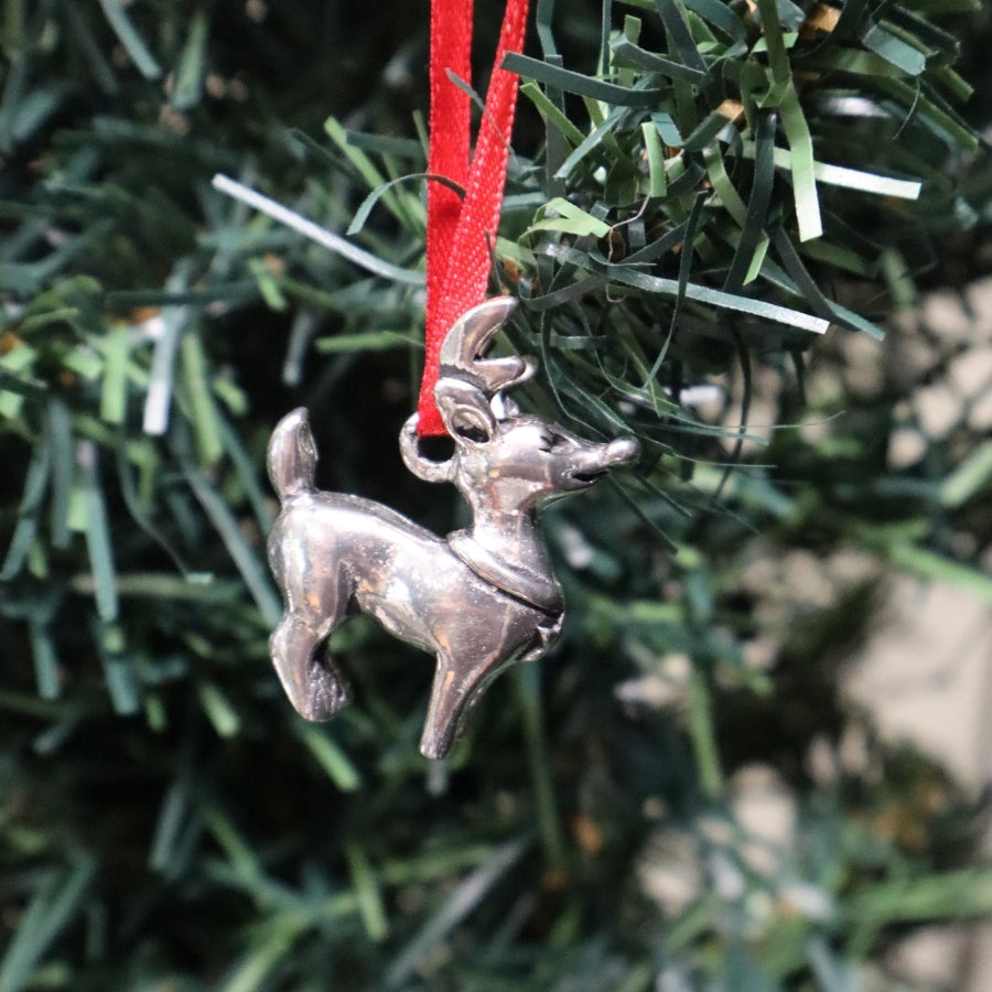Wee Pewter Ornament - Reindeer