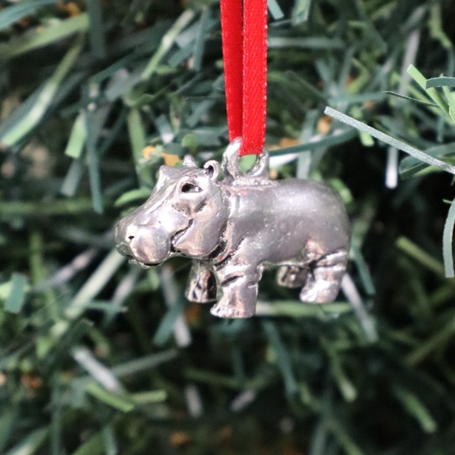 Wee Pewter Ornament - Hippo