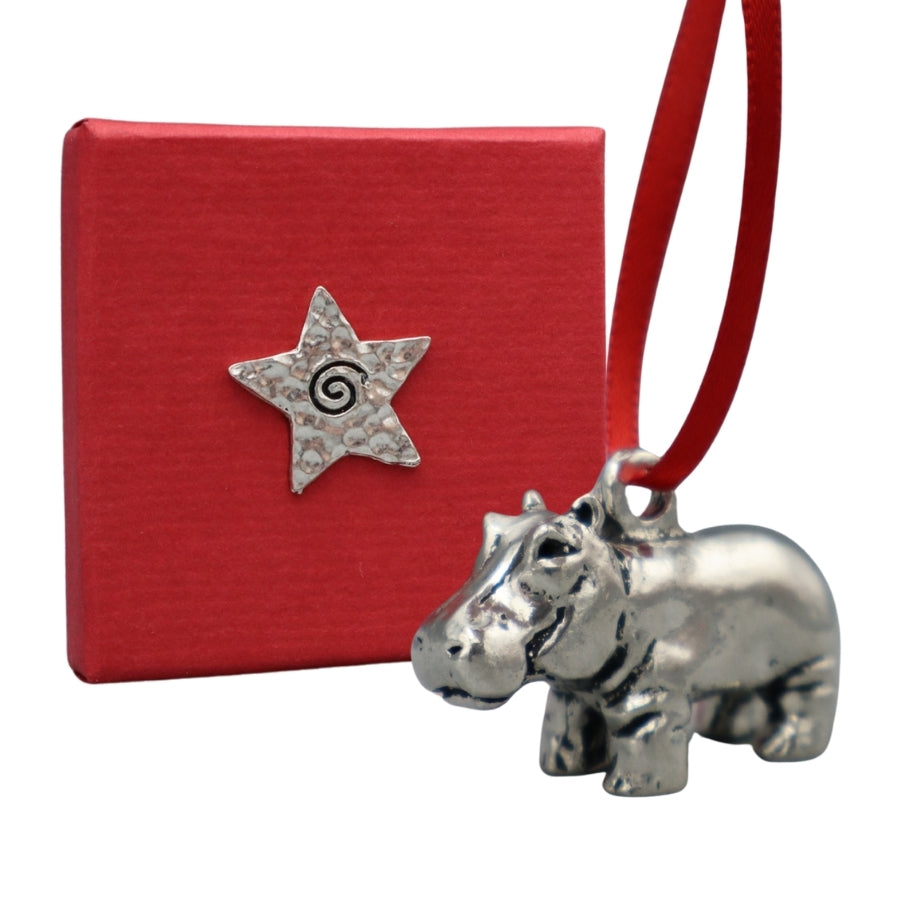 Wee Pewter Ornament - Hippo