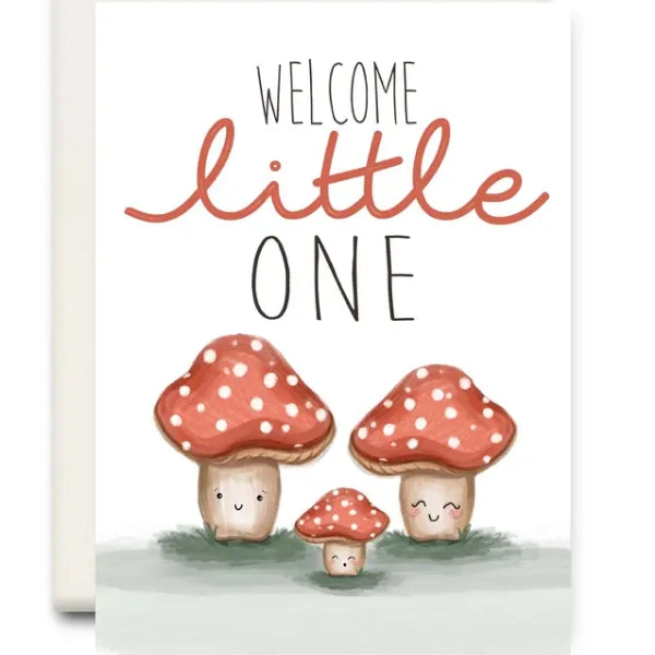 Welcome Little One Mushroom Baby Card
