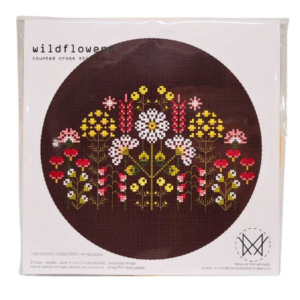 Kit de broderie au point de croix Fleurs sauvages