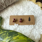 Wire Wrapped Gemstone Earrings - Ruby