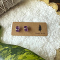 Wire Wrapped Gemstone Earrings - Amethyst