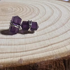 Wire Wrapped Gemstone Earrings - Amethyst