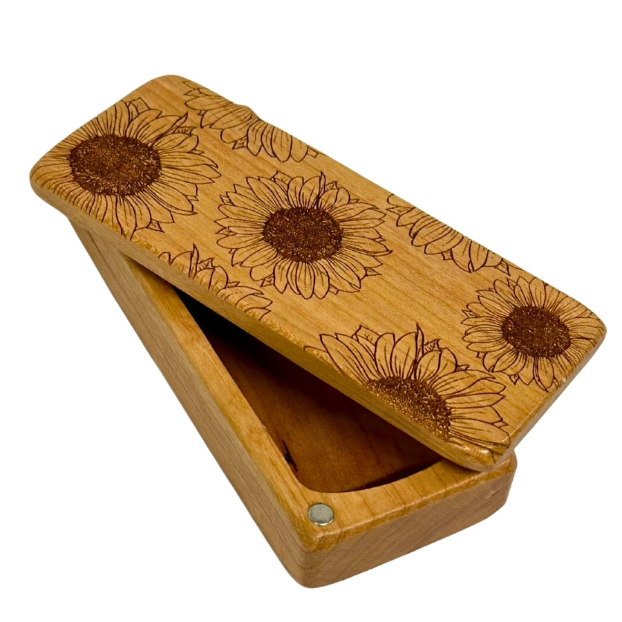 Boîte de rangement en bois - Tournesols