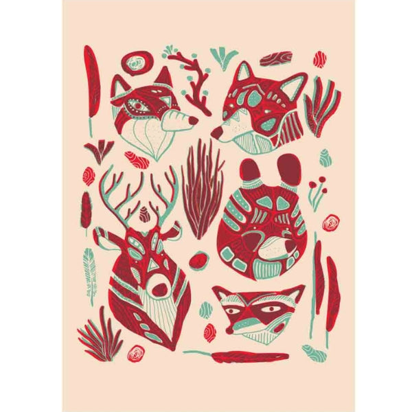 Animaux des bois Carte postale