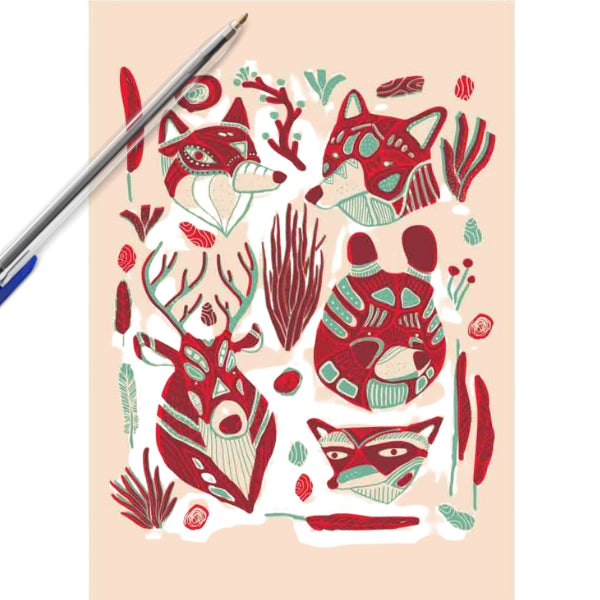 Animaux des bois Carte postale