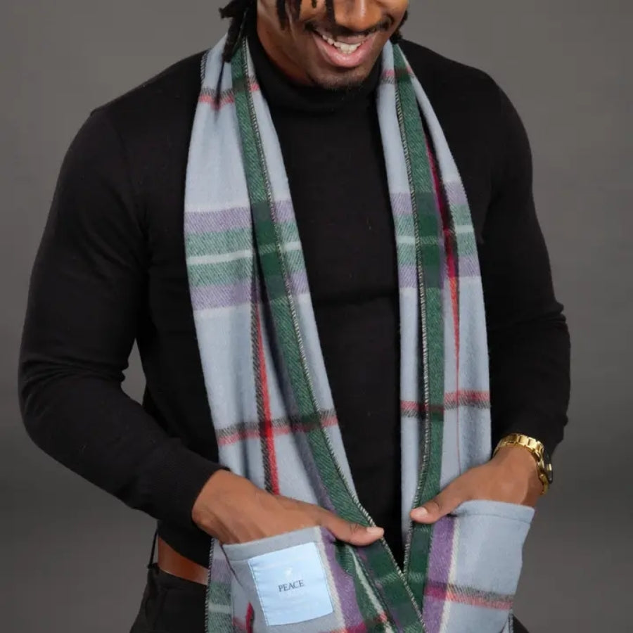 Tartan Pocket Scarf - World Peace