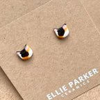 Ceramic Stud Earrings - Calico Cats
