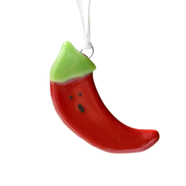 Fused Glass Ornament - Chili Pepper