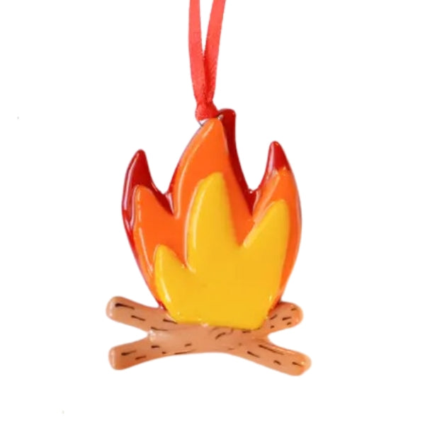Fused Glass Ornament - Camp Fire