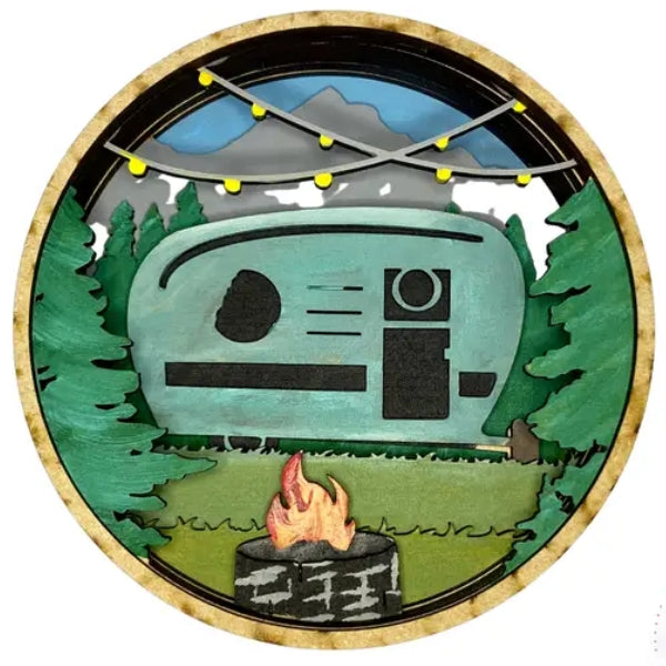 Paint By Layer Shadow Box DIY Kit - Glamping