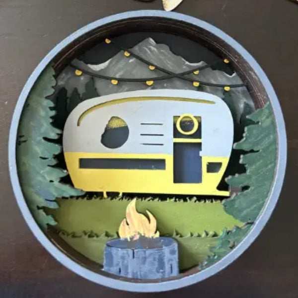 Paint By Layer Shadow Box DIY Kit - Glamping