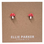 Ceramic Stud Earrings - Mushrooms