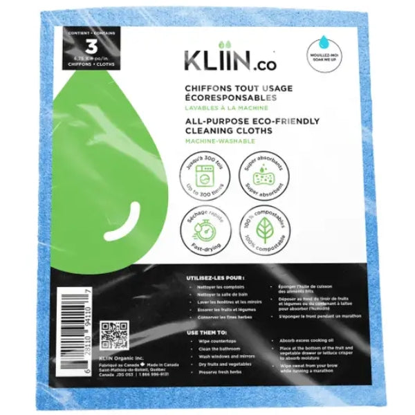 Set of 3 Small Cloth Wipes  - Assorted Colours