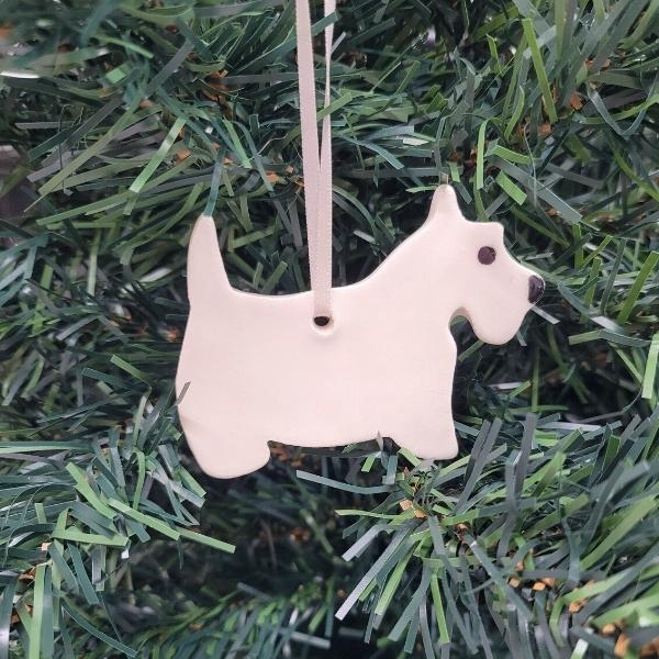 Scottie Dog Ceramic Ornament