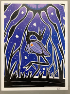 Blue Heron in Marshlands Print (12" x 16")
