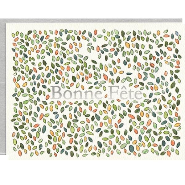 Bonne Fete Feuilles Birthday Card