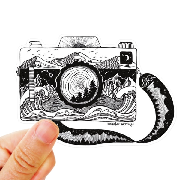 Camera Vinyl Sticker by Mountain Mornings at Maker House Co.