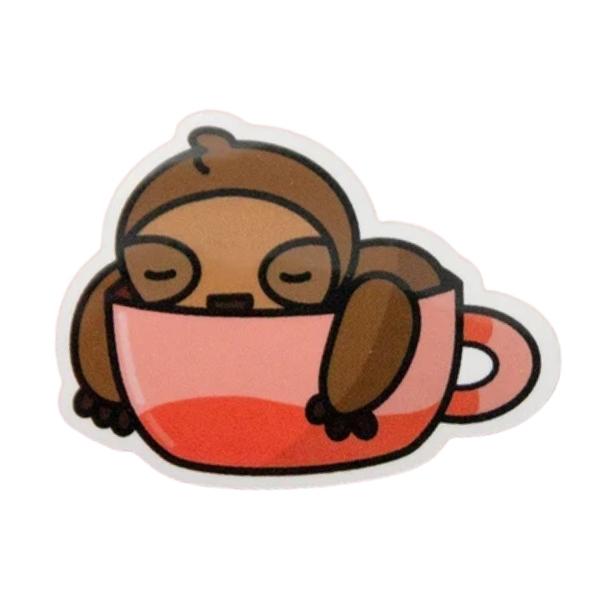 Coffee Sloth Vinyl Sticker