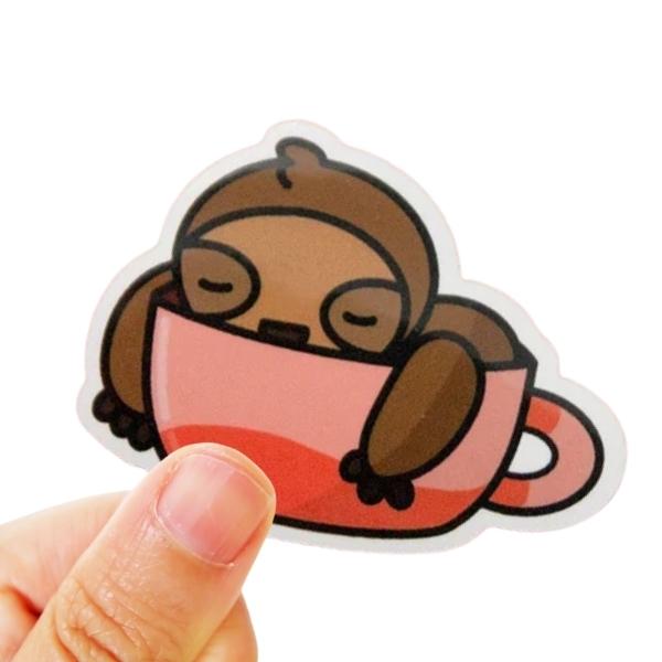 Coffee Sloth Vinyl Sticker