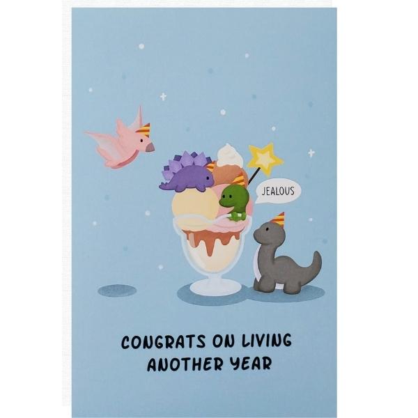 Dinosaur Sundae Birthday Card