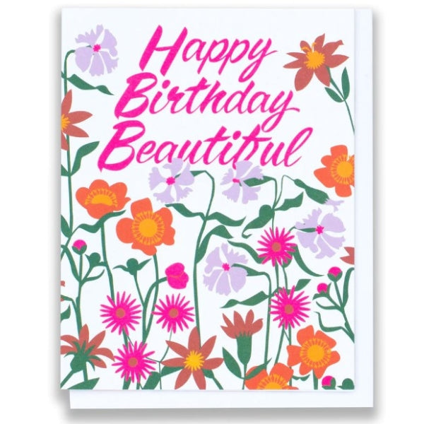 Happy Birthday Beautiful Florals Card