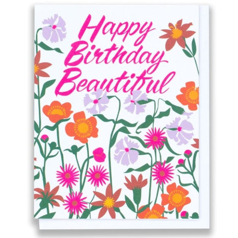 Happy Birthday Beautiful Florals Card