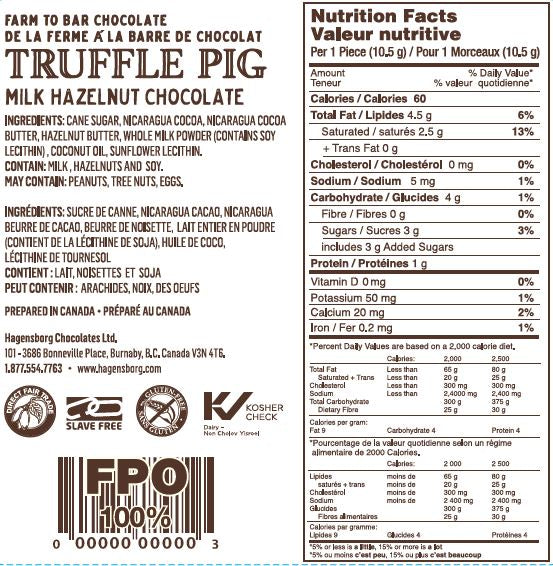 Porcelet à la Truffe Unique - Chocolat Lait Noisette