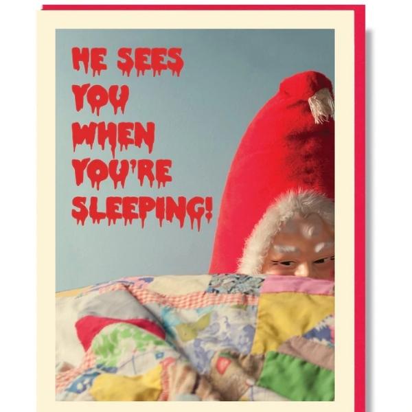 He Sees You When You're Sleeping Christmas Card