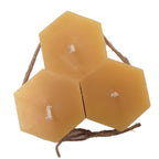 Bougie hexagonale en cire d'abeille, lot de 3