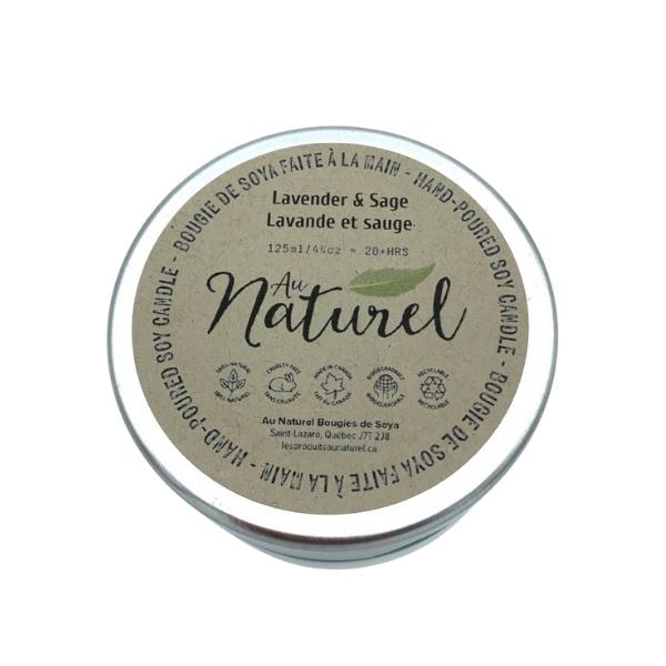 Bougie de soja à la lavande et à la sauge
