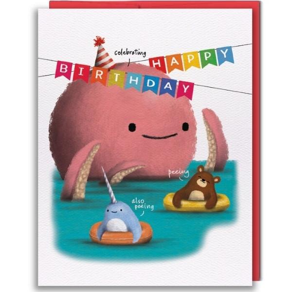 Peeing Birthday Card