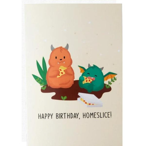 Pizza Monster Birthday Card