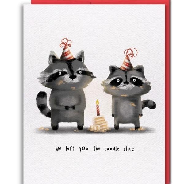 Raccoon Cake Birthday Card